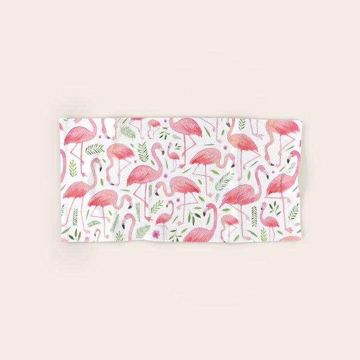 Flamingo Floral Pattern! Bath Towel Gallery Image 1