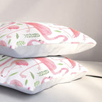 Flamingo Floral Pattern! Pillow Sham Gallery Image 3
