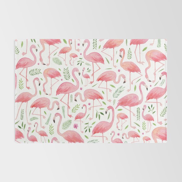 Flamingo Floral Pattern! Rug Gallery Image 2