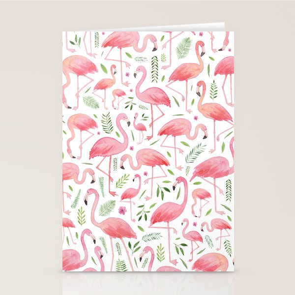 Flamingo Floral Pattern! Stationery Card Gallery Image 1