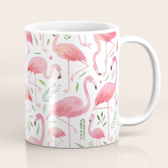 Flamingo Floral Pattern! Coffee Mug Gallery Image 1