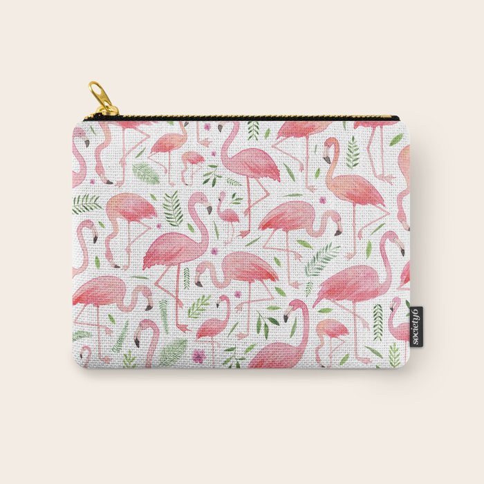 Flamingo Floral Pattern! Carry All Pouch Gallery Image 1