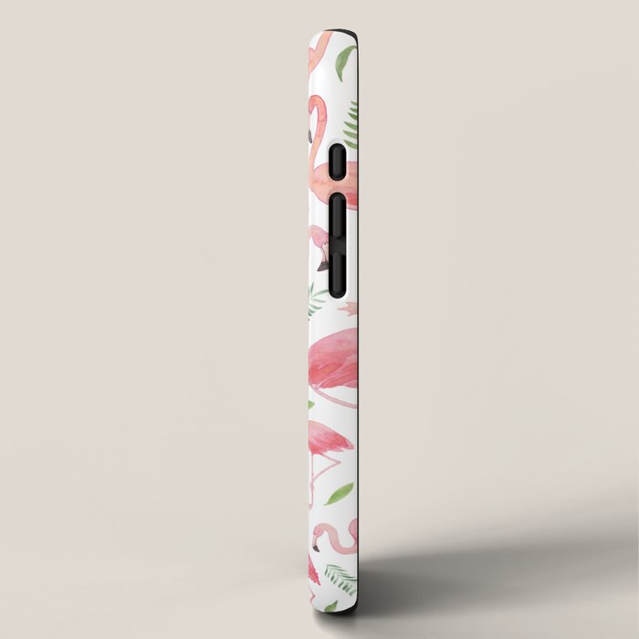 Flamingo Floral Pattern! iPhone Case Gallery Image 2