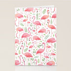 Flamingo Floral Pattern! Stationery Card Gallery Image 2