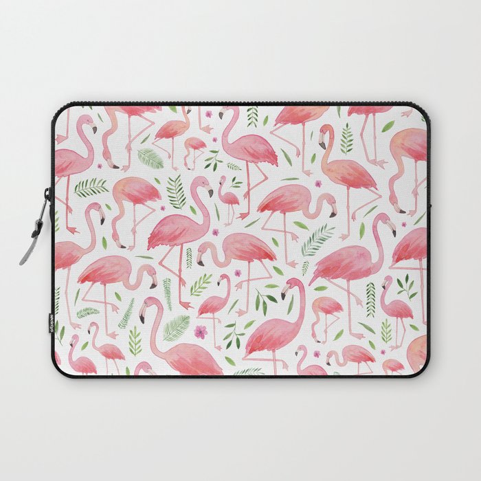 Flamingo Floral Pattern! Laptop Sleeve Gallery Image 1