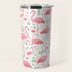 Flamingo Floral Pattern! Travel Mug Gallery Image 1