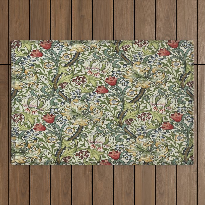 William Morris honeysucklea, Morris floral , No.4, Outdoor Rug Gallery Image 1