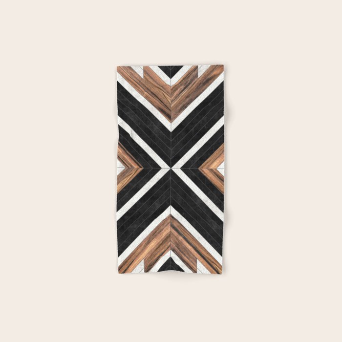 Urban Tribal Pattern No.1 - Concrete and Wood Bath Towel Gallery Image 1