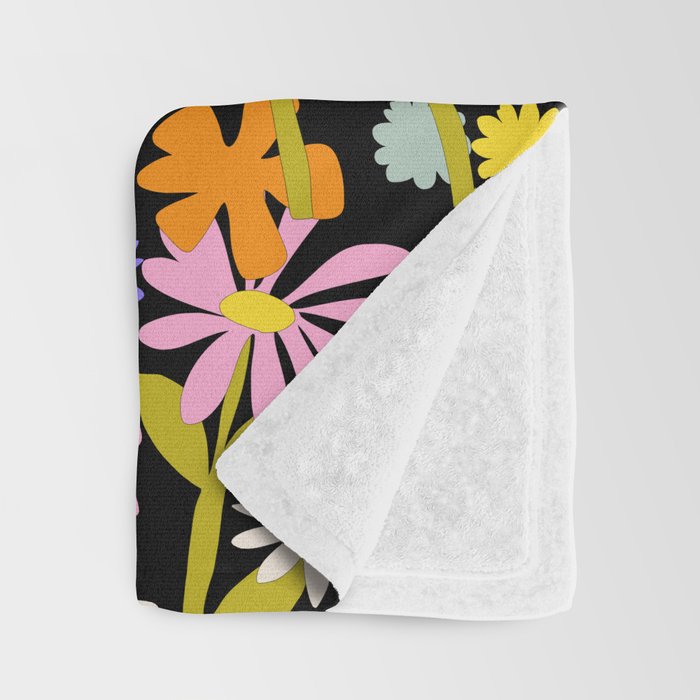 Flower Power Dark Throw Blanket Gallery Image 3