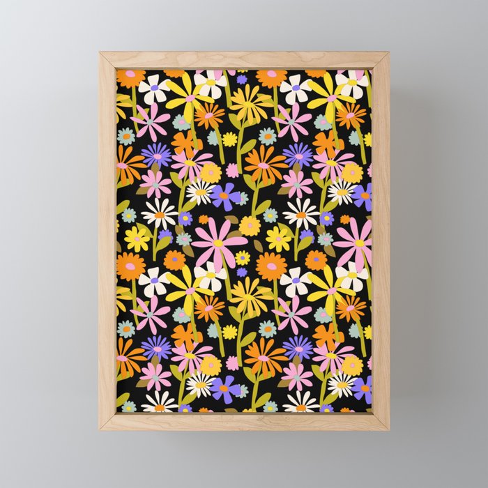 Flower Power Dark Mini Art Print Gallery Image 1