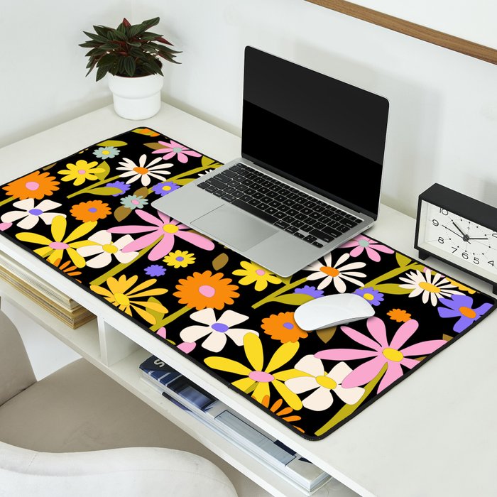 Flower Power Dark Desk Mat Gallery Image 2