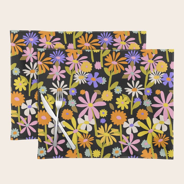 Flower Power Dark Placemat Gallery Image 1