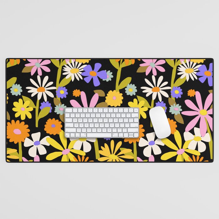 Flower Power Dark Desk Mat Gallery Image 1