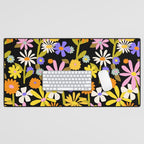 Flower Power Dark Desk Mat Gallery Image 1