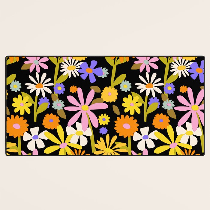 Flower Power Dark Desk Mat Gallery Image 3