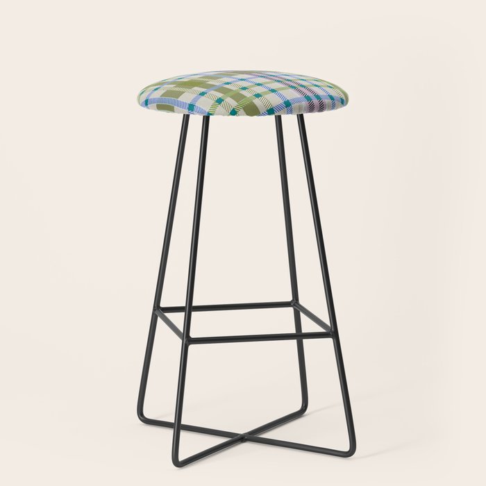 Vibrant Plaid Fusion C Stool Gallery Image 1