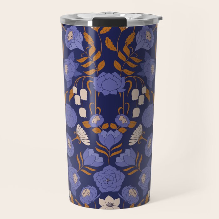 Mystery Blooms {Periwinkle} Travel Mug Gallery Image 1