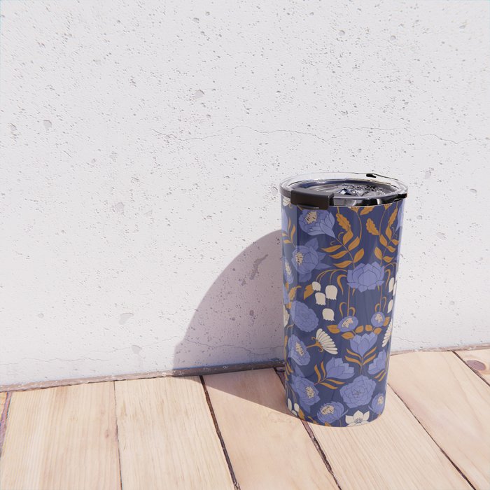 Mystery Blooms {Periwinkle} Travel Mug Gallery Image 4