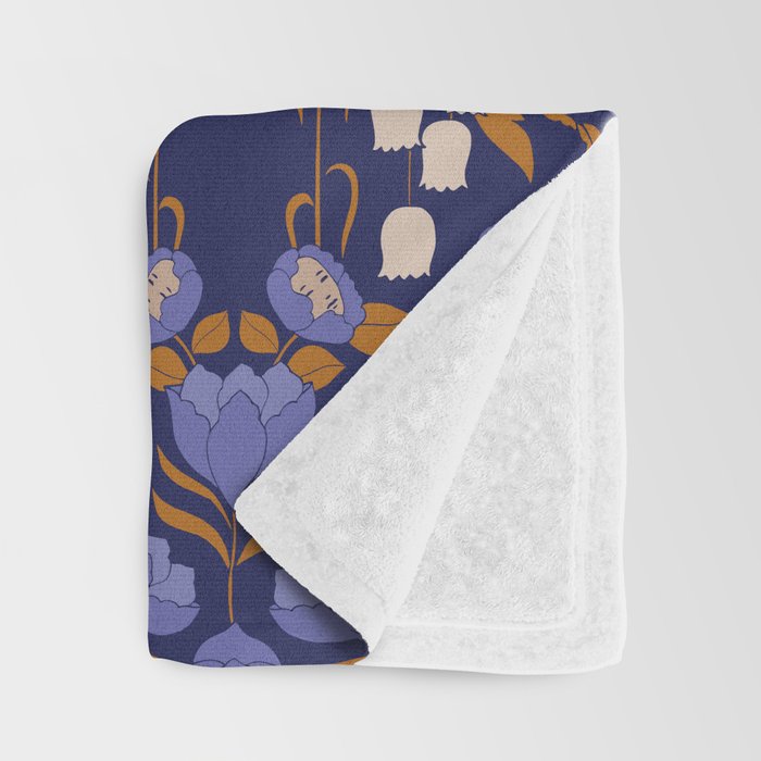 Mystery Blooms {Periwinkle} Throw Blanket Gallery Image 3