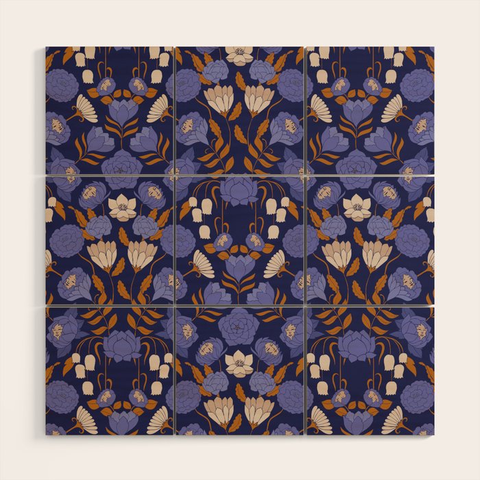 Mystery Blooms {Periwinkle} Wood Wall Art Gallery Image 1