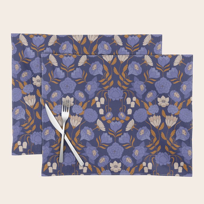 Mystery Blooms {Periwinkle} Placemat Gallery Image 1