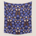 Mystery Blooms {Periwinkle} Wall Tapestry Gallery Image 4