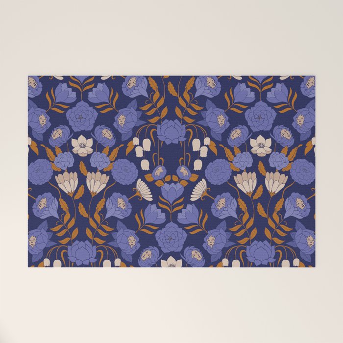 Mystery Blooms {Periwinkle} Welcome Mat Gallery Image 1