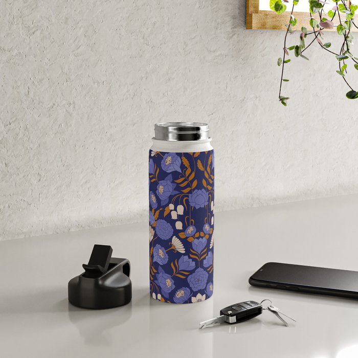 Mystery Blooms {Periwinkle} Water Bottle Gallery Image 4