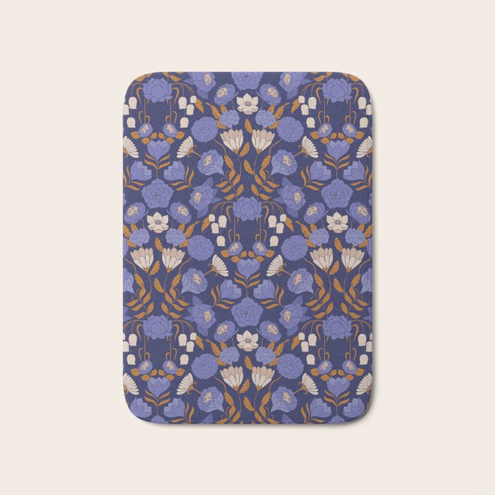 Mystery Blooms {Periwinkle} Bath Mat Gallery Image 1