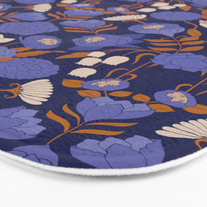 Mystery Blooms {Periwinkle} Bath Mat Gallery Image 3