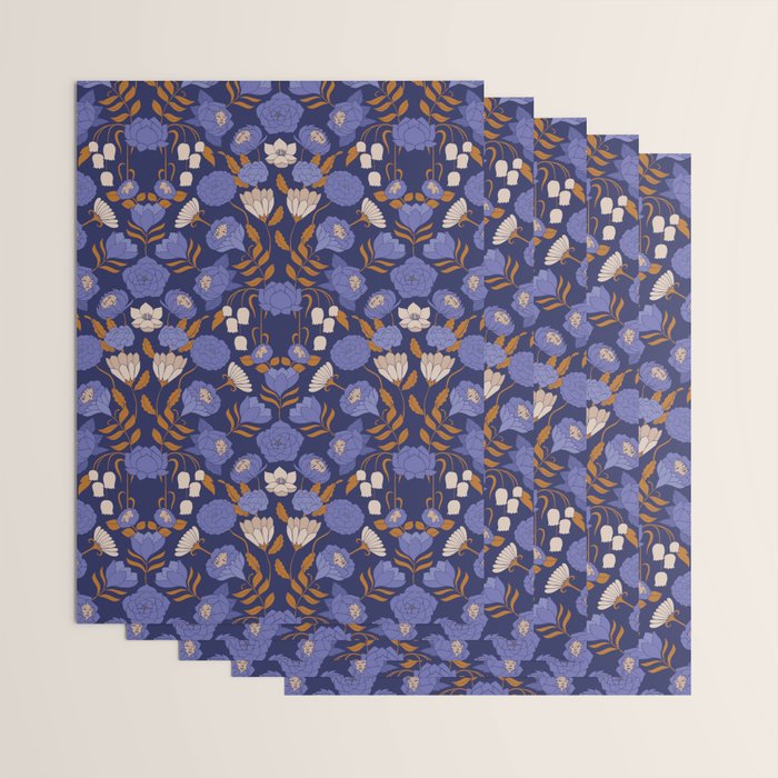 Mystery Blooms {Periwinkle} Wrapping Paper Gallery Image 3