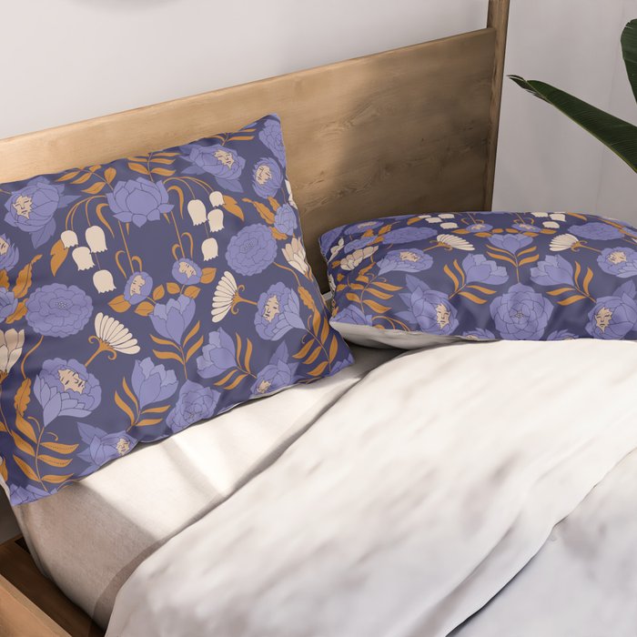 Mystery Blooms {Periwinkle} Pillow Sham Gallery Image 2
