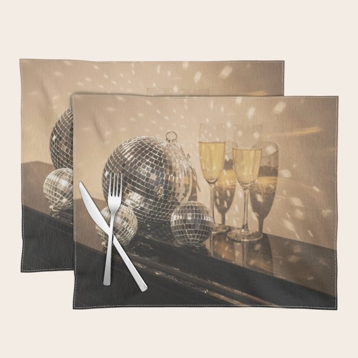 Disco Ball Champagne Celebration Glam Photography  Placemat Gallery Image 1