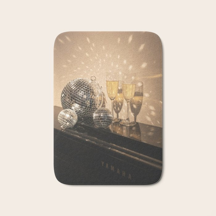 Disco Ball Champagne Celebration Glam Photography  Bath Mat Gallery Image 1