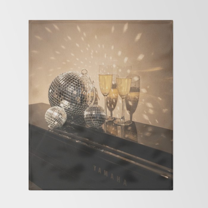 Disco Ball Champagne Celebration Glam Photography  Throw Blanket Gallery Image 2