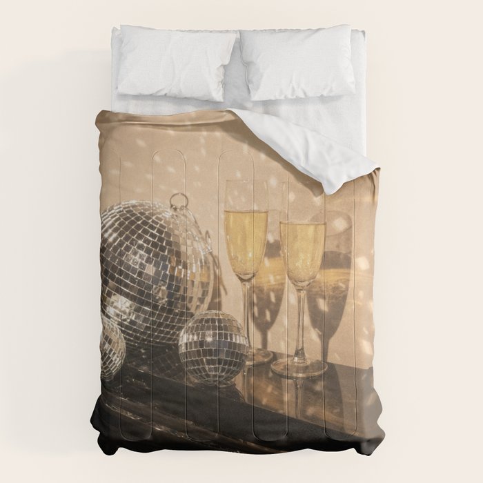 Disco Ball Champagne Celebration Glam Photography  Comforter Gallery Image 6
