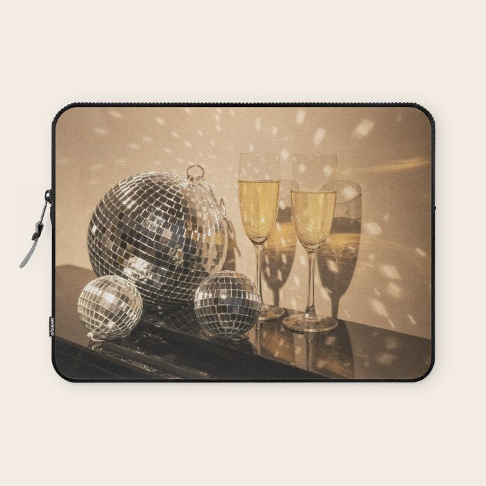 Disco Ball Champagne Celebration Glam Photography  Laptop Sleeve Gallery Image 1
