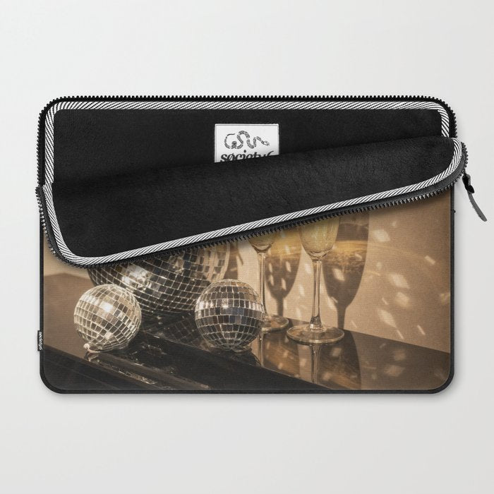 Disco Ball Champagne Celebration Glam Photography  Laptop Sleeve Gallery Image 2