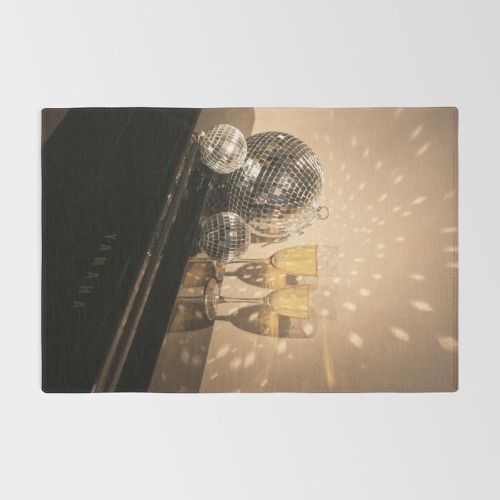Disco Ball Champagne Celebration Glam Photography  Rug Gallery Image 2