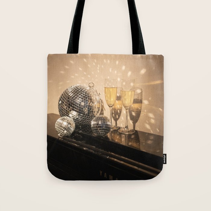 Disco Ball Champagne Celebration Glam Photography  Tote Bag Gallery Image 1