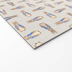 Peter the rabbit beige linen textured background Welcome Mat Gallery Image 2