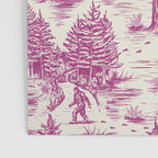 Magenta Bigfoot / Sasquatch Toile de Jouy Poster Gallery Image 3