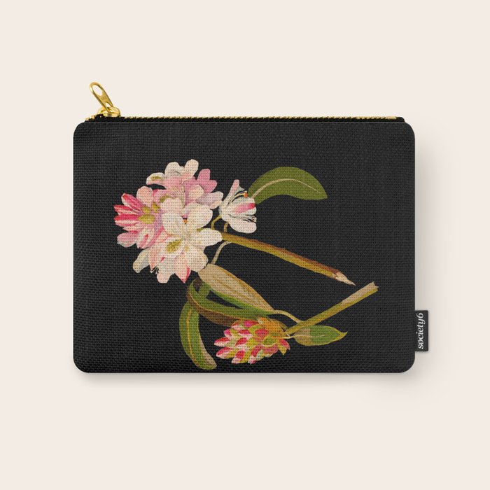 Rhododendron Maximum  by Mary Delany Paper Collage Floral Flower Botanical Paper Mosaic Vintage Scientific Plant Anatomy Carry All Pouch Gallery Image 1
