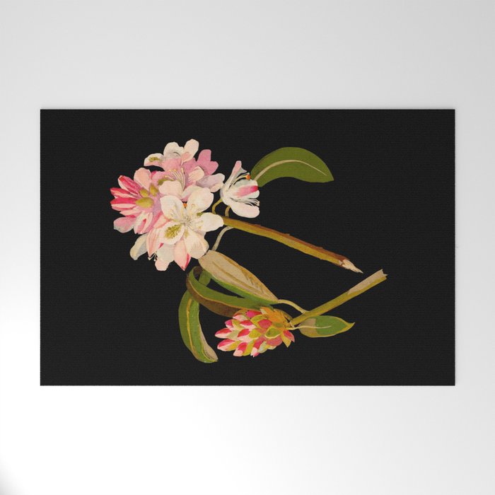 Rhododendron Maximum  by Mary Delany Paper Collage Floral Flower Botanical Paper Mosaic Vintage Scientific Plant Anatomy Welcome Mat Gallery Image 1