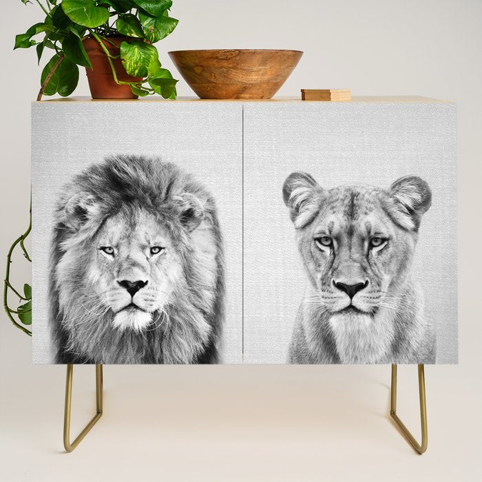 Lioness - Black & White Credenza Gallery Image 1