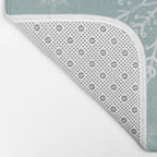 Elegant Winter Snowflake Pattern on Mint Green Background Bath Mat Gallery Image 2