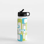 Mid-Century Modern Rectangle Design Blue Green and Gray Water Bottle Gallery Image 1