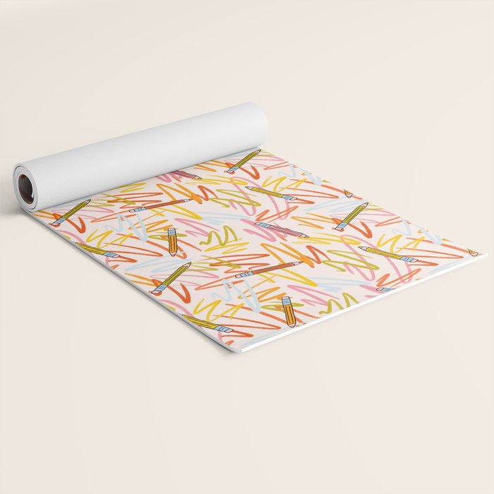 Pencil Print Yoga Mat Gallery Image 2