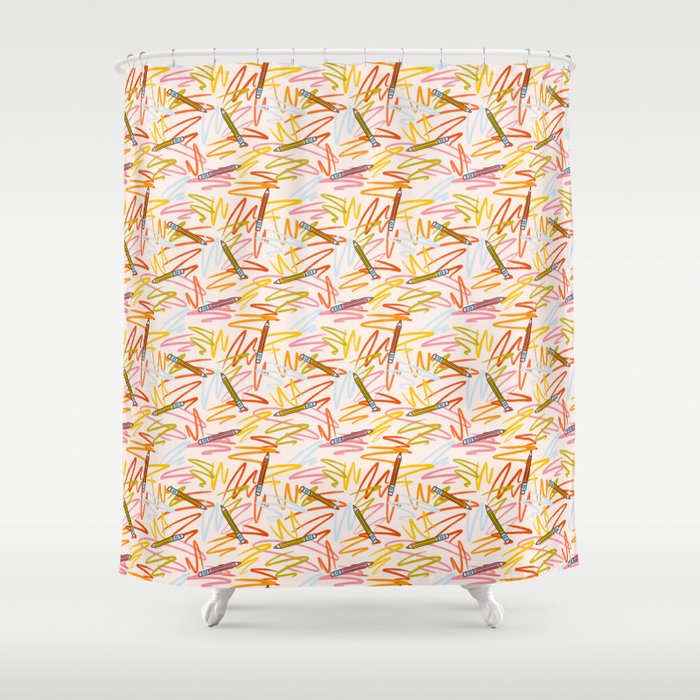 Pencil Print Shower Curtain Gallery Image 1