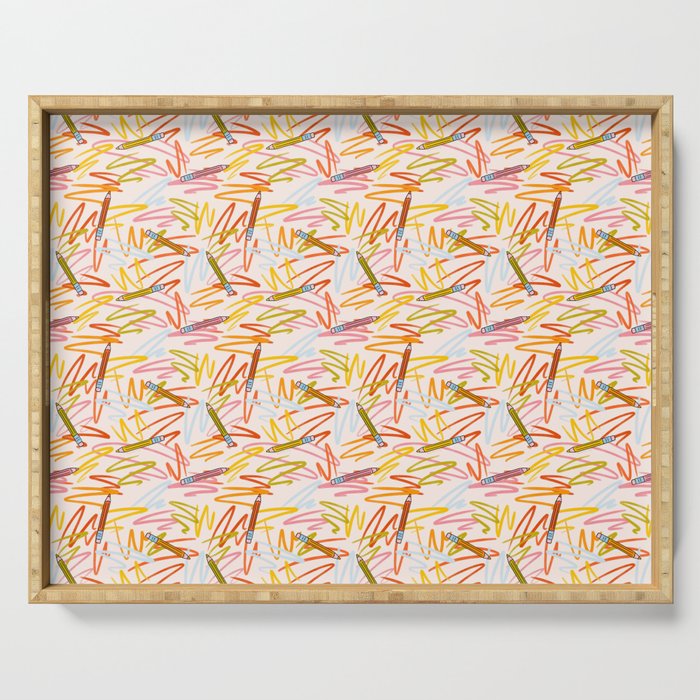 Pencil Print Serving Tray Gallery Image 1